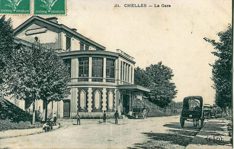 Carte postale ancienne Eld 21 - Chelles - La gare