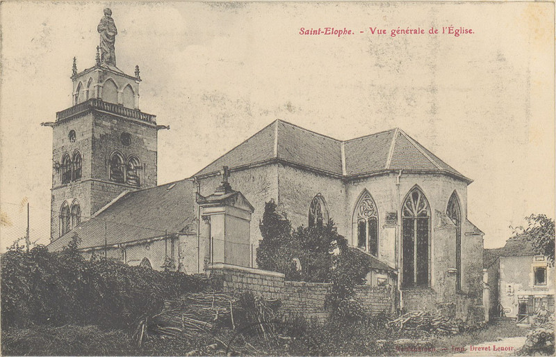 Carte postale ancienne Carte postale, Saint-Elophe, Vue générale de l'Eglise