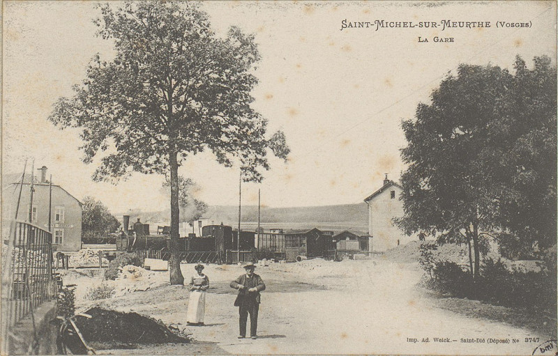 Carte postale ancienne Carte postale, Saint-Michel-sur-Meurthe (Vosges), La Gare