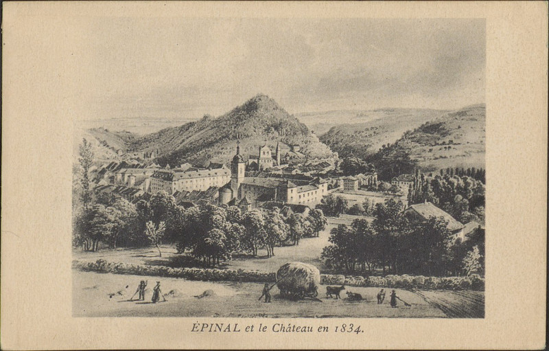 Carte postale ancienne Carte Postale, Epinal et le Château en 1834