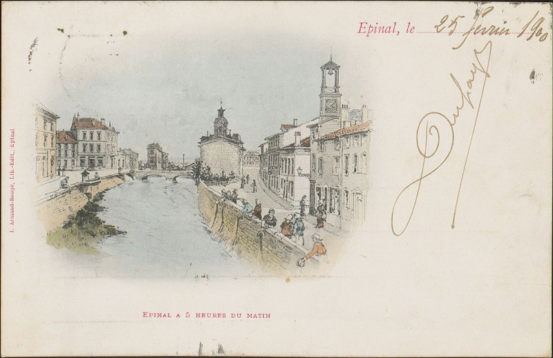 Carte postale ancienne Carte postale, Epinal à 5 heures du matin 3