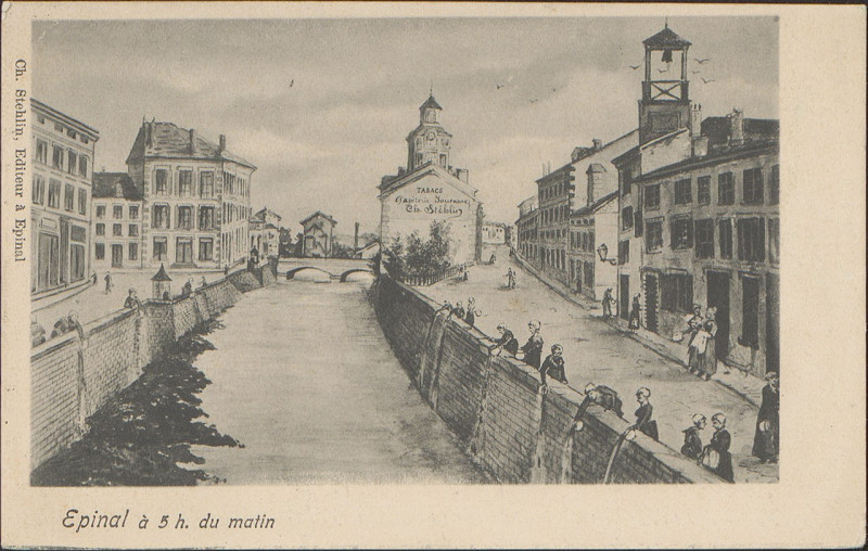 Carte postale ancienne Carte Postale, Epinal à 5h du matin