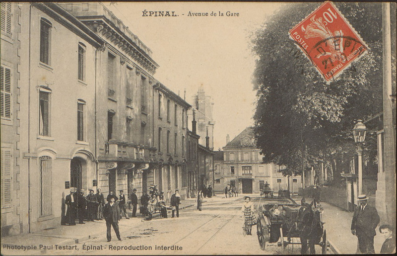 Carte postale ancienne Carte postale, Epinal, Avenue de la Gare 3