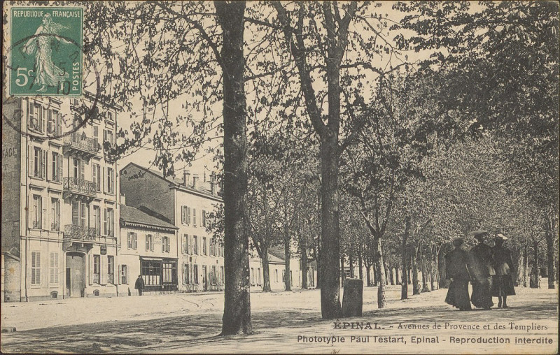 Carte postale ancienne Carte postale, Epinal, Avenue de Provence et des Templiers