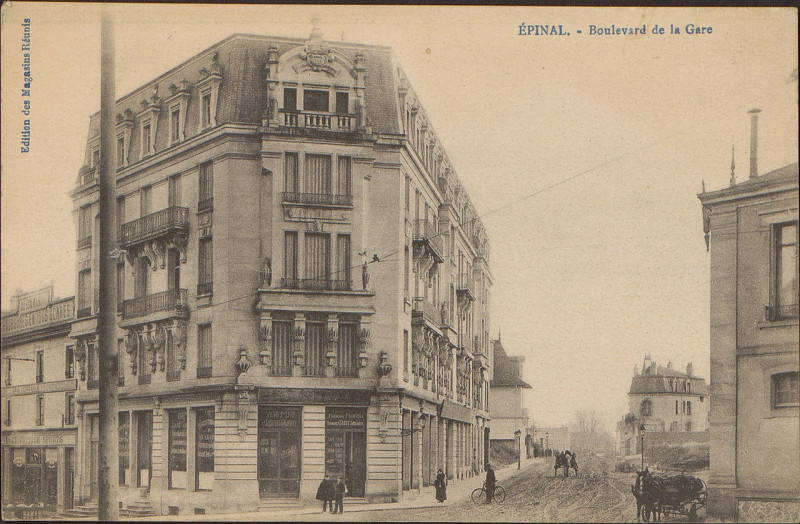 Carte postale ancienne Carte postale, Epinal, Boulevard de la Gare 2