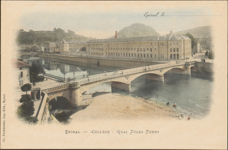 Carte postale ancienne Carte postale, Epinal, Collège, Quai Jules Ferry