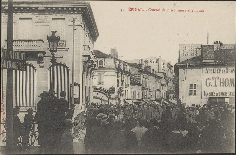 Carte postale ancienne Carte postale, Epinal, Convoi de prisonniers allemands 3