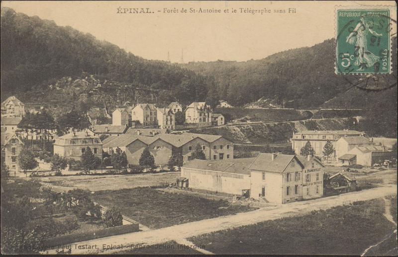 Carte postale ancienne Carte Postale, Epinal, Forêt de St-Antoine et le Télégraphe sans fil