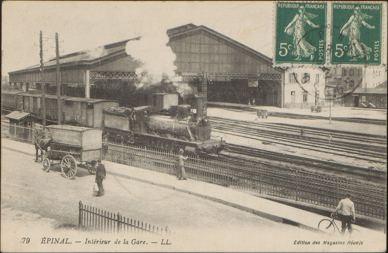 Carte postale ancienne Carte postale, Epinal, Intérieur de la Gare 3