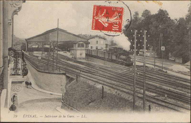 Carte postale ancienne Carte postale, Epinal, Intérieur de la Gare