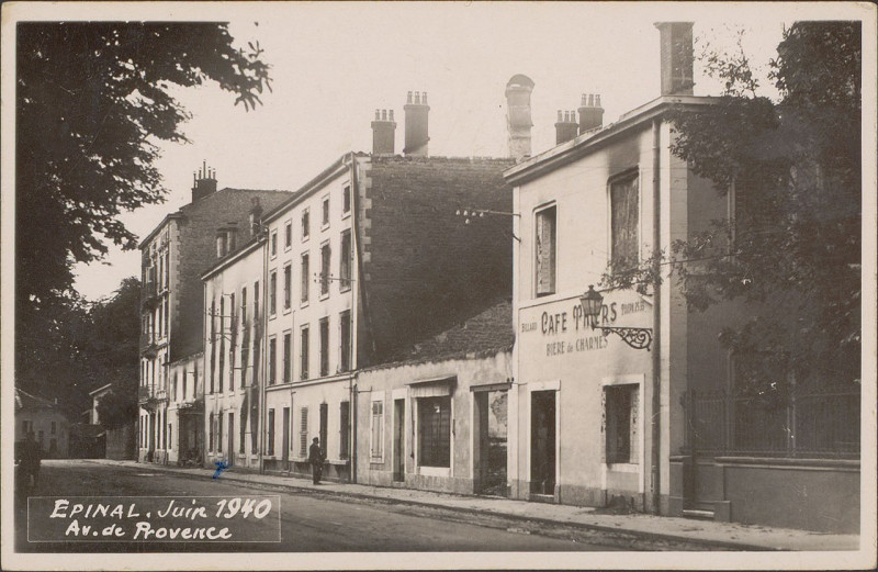 Carte postale ancienne Carte postale, Epinal, Juin 1940, Av. de Provence