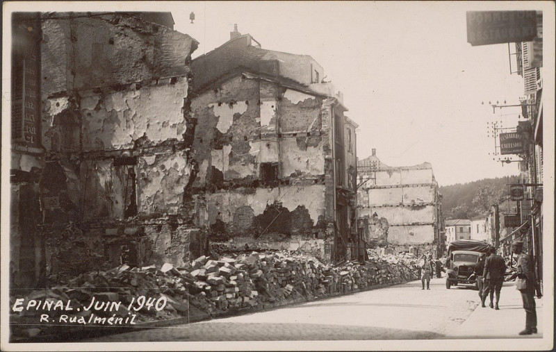 Carte postale ancienne Carte postale, Epinal, Juin 1940, R. Rualménil