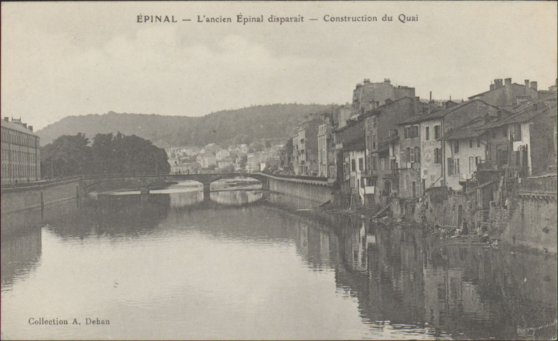 Carte postale ancienne Carte Postale, Epinal, L'ancien Epinal disparaît, Construction du Quai