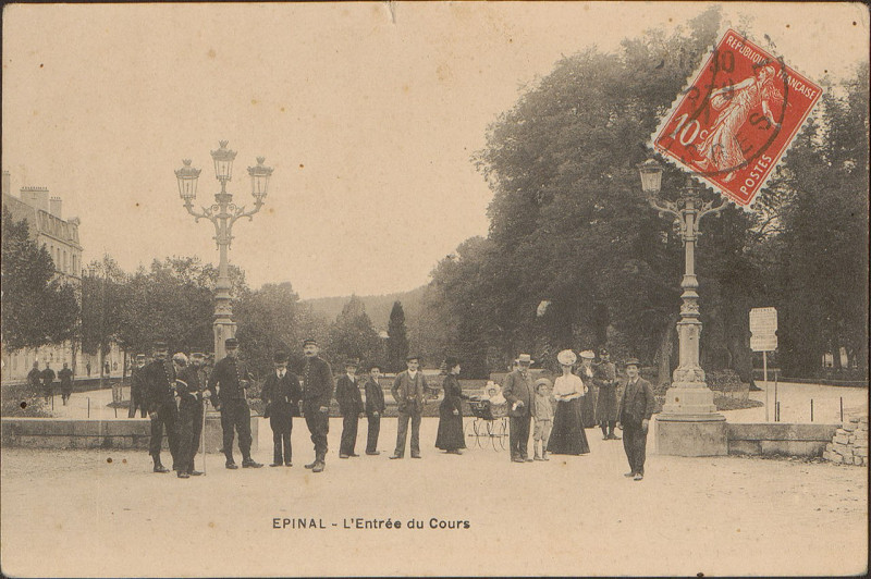 Carte postale ancienne Carte postale, Epinal, L'Entrée du Cours 2