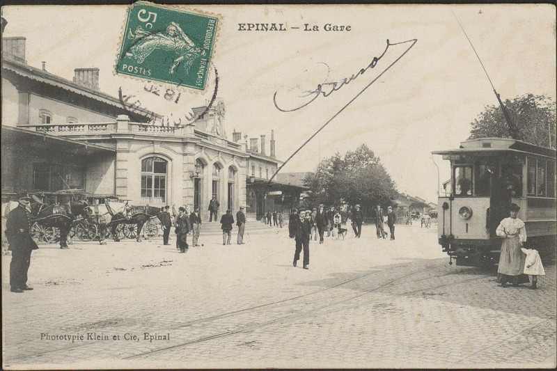 Carte postale ancienne Carte postale, Epinal, La Gare 11