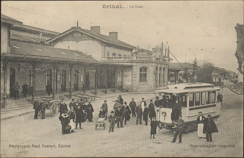 Carte postale ancienne Carte postale, Epinal, La Gare 13