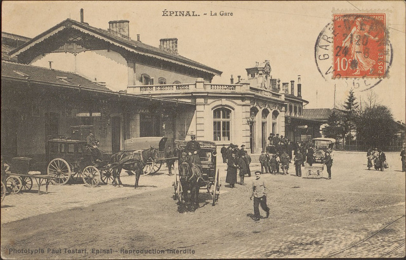 Carte postale ancienne Carte postale, Epinal, La Gare 3