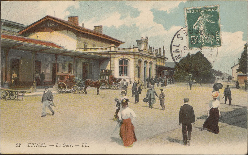 Carte postale ancienne Carte postale, Epinal, La Gare 8