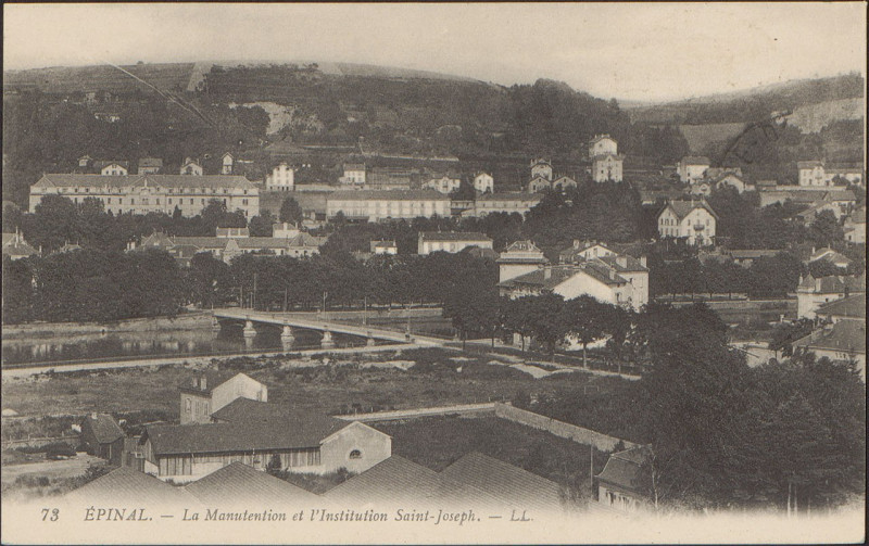 Carte postale ancienne Carte Postale, Epinal, La Manutention et l'Institution Saint-Joseph