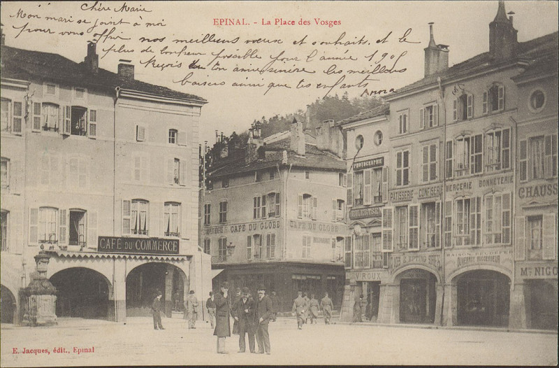 Carte postale ancienne Carte Postale, Epinal, La Place des Vosges 3