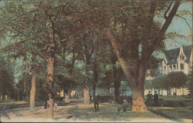 Carte postale ancienne Carte Postale, Epinal, La Promenade du Cours