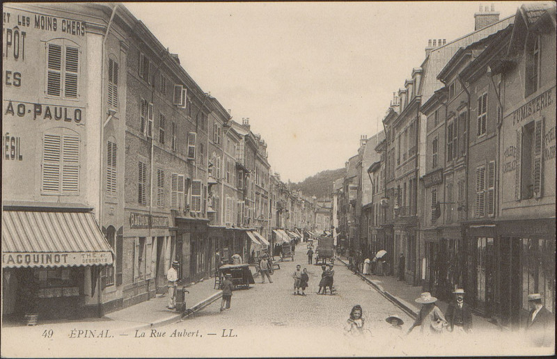 Carte postale ancienne Carte postale, Epinal, La Rue Aubert