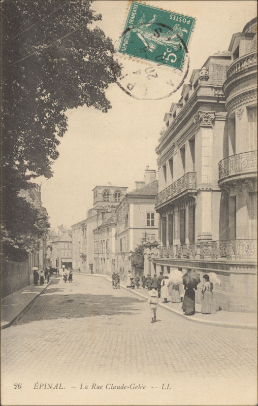 Carte postale ancienne Carte postale, Epinal, La Rue Claude-Gelée