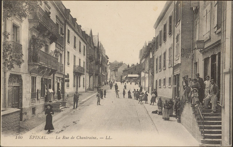 Carte postale ancienne Carte postale, Epinal, La Rue de Chantraine