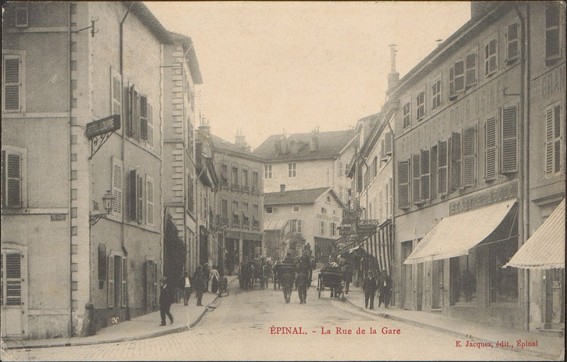 Carte postale ancienne Carte postale, Epinal, La Rue de la Gare 2