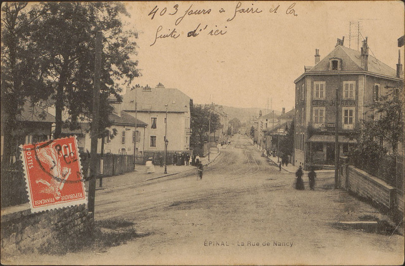 Carte postale ancienne Carte postale, Epinal, La Rue de Nancy 2
