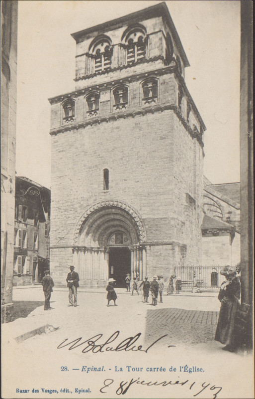 Carte postale ancienne Carte Postale, Epinal, La Tour carrée de l Eglise