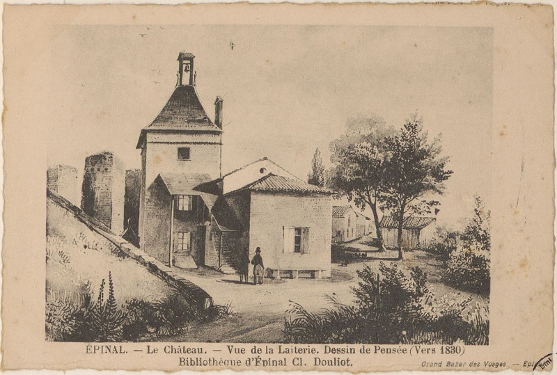 Carte postale ancienne Carte postale, Epinal, Le Château, Vue de la laiterie