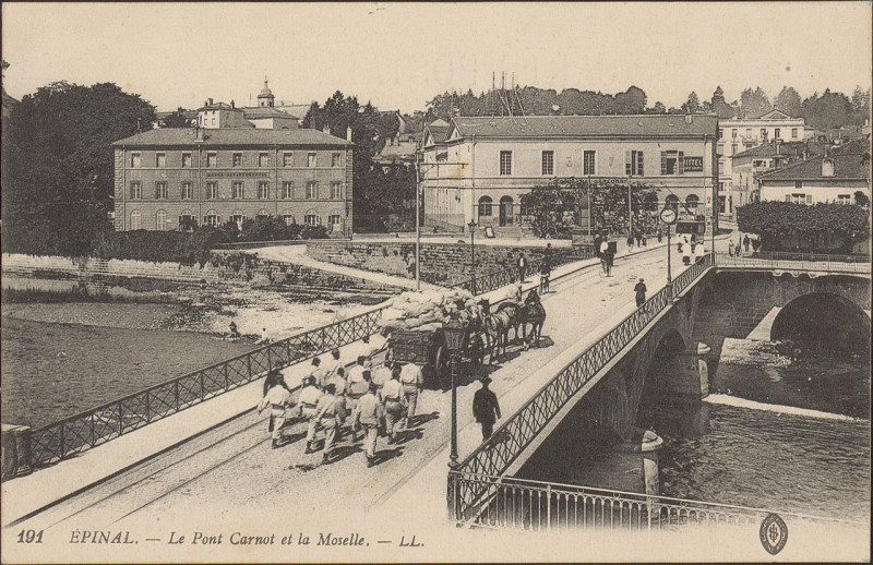 Carte postale ancienne Carte postale, Epinal, Le Pont Carnot et la Moselle