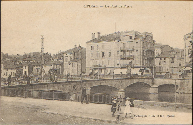 Carte postale ancienne Carte postale, Epinal, Le Pont de Pierre 7