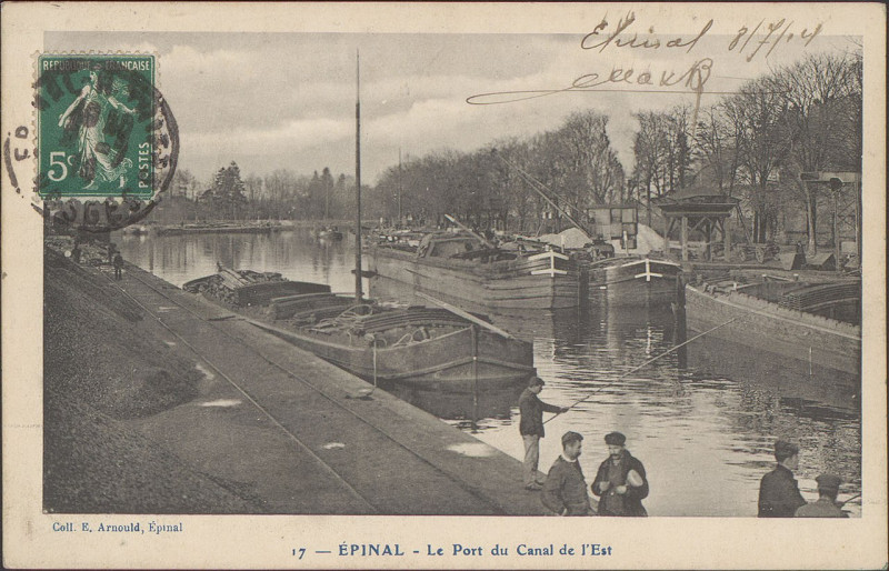 Carte postale ancienne Carte postale, Epinal, Le Port du Canal de l'Est