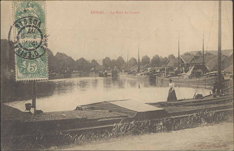 Carte postale ancienne Carte postale, Epinal, Le Port du Canal