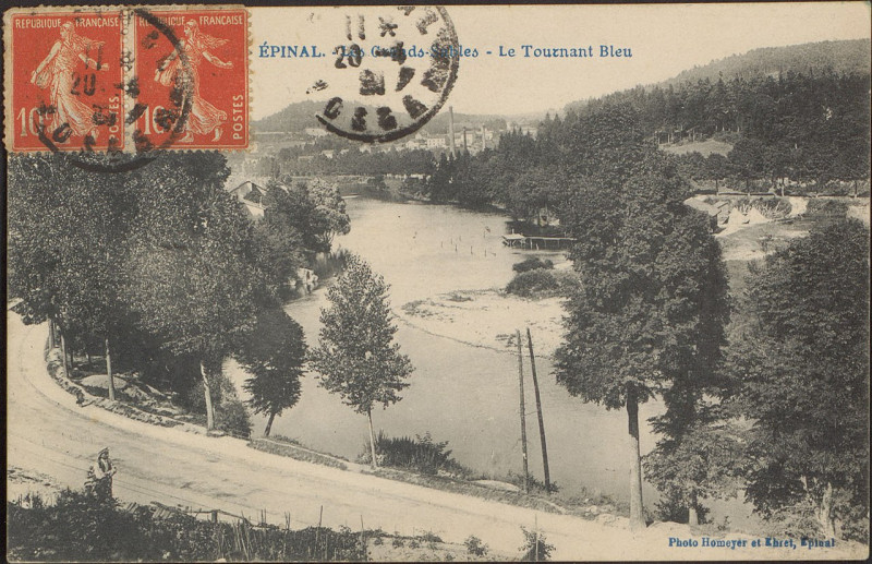 Carte postale ancienne Carte Postale, Epinal, Les Grands-Sables, Le Tournant Bleu