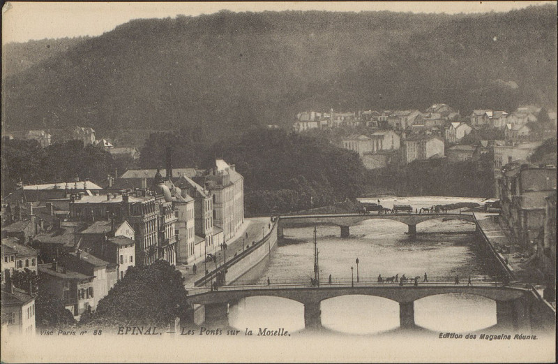 Carte postale ancienne Carte Postale, Epinal, Les Ponts sur la Moselle