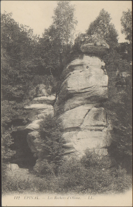 Carte postale ancienne Carte Postale, Epinal, Les Rochers d'Olima