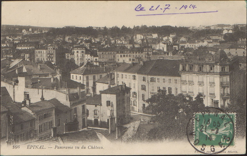 Carte postale ancienne Carte Postale, Epinal, Panorama vu du Château