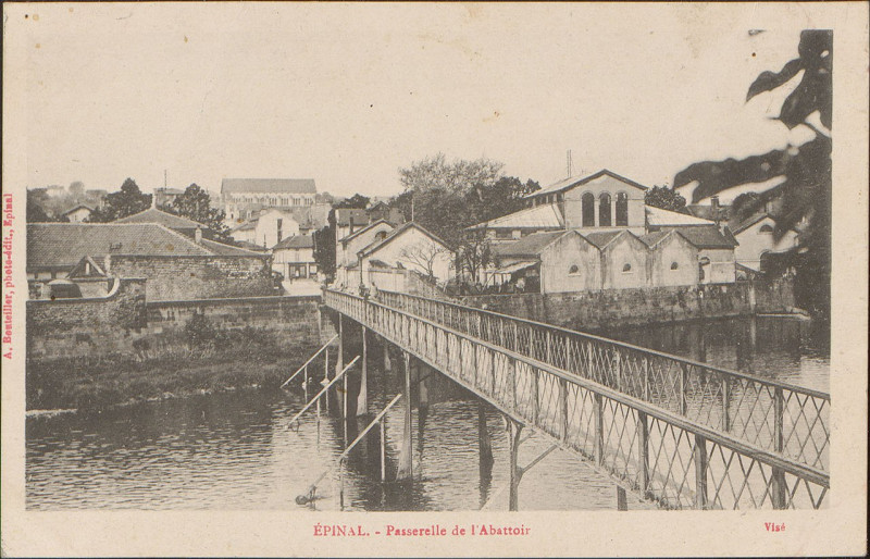 Carte postale ancienne Carte postale, Epinal, Passerelle de l'Abattoir