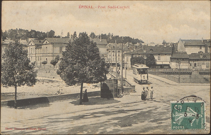 Carte postale ancienne Carte postale, Epinal, Pont Sadi-Carnot 2