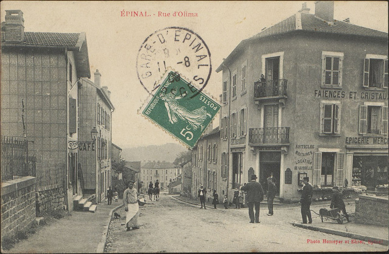 Carte postale ancienne Carte postale, Epinal, Rue d'Olima