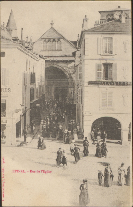 Carte postale ancienne Carte postale, Epinal, Rue de l'Eglise 4