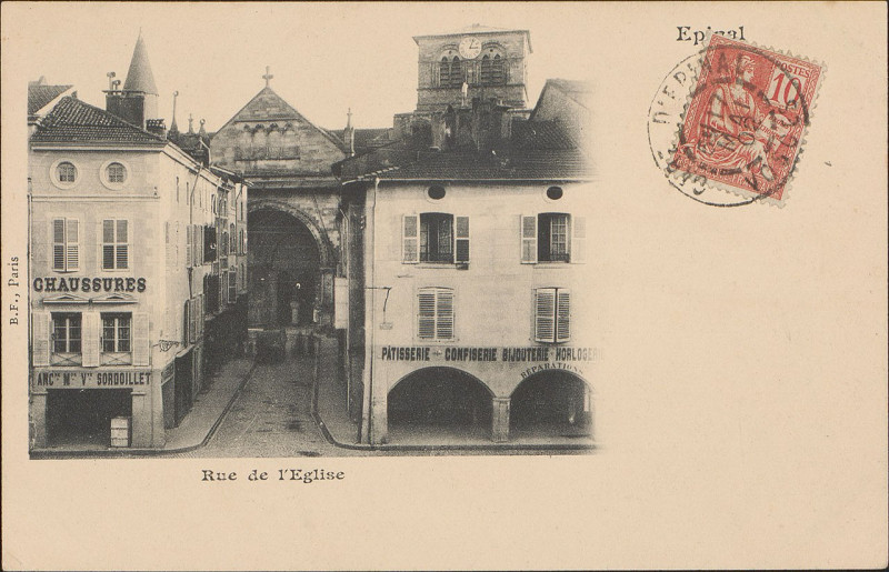 Carte postale ancienne Carte postale, Epinal, Rue de l'Eglise 5