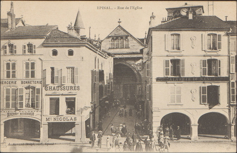 Carte postale ancienne Carte postale, Epinal, Rue de l'Eglise