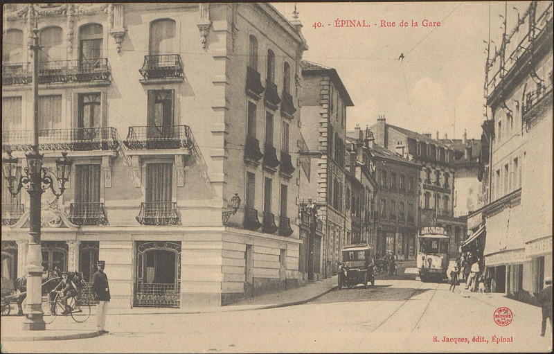 Carte postale ancienne Carte postale, Epinal, Rue de la Gare 2