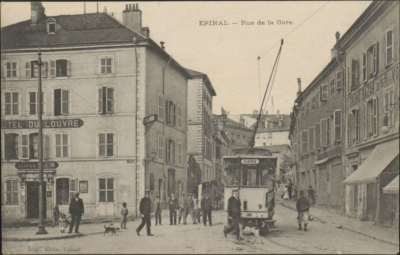 Carte postale ancienne Carte postale, Epinal, Rue de la Gare 7