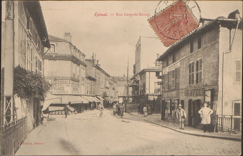 Carte postale ancienne Carte postale, Epinal, Rue Léopold-Bourg 6