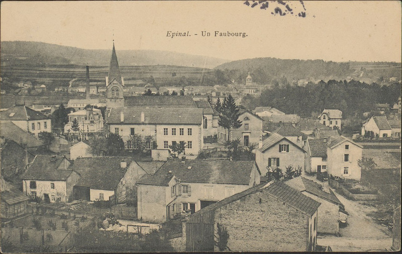 Carte postale ancienne Carte postale, Epinal, Un Faubourg